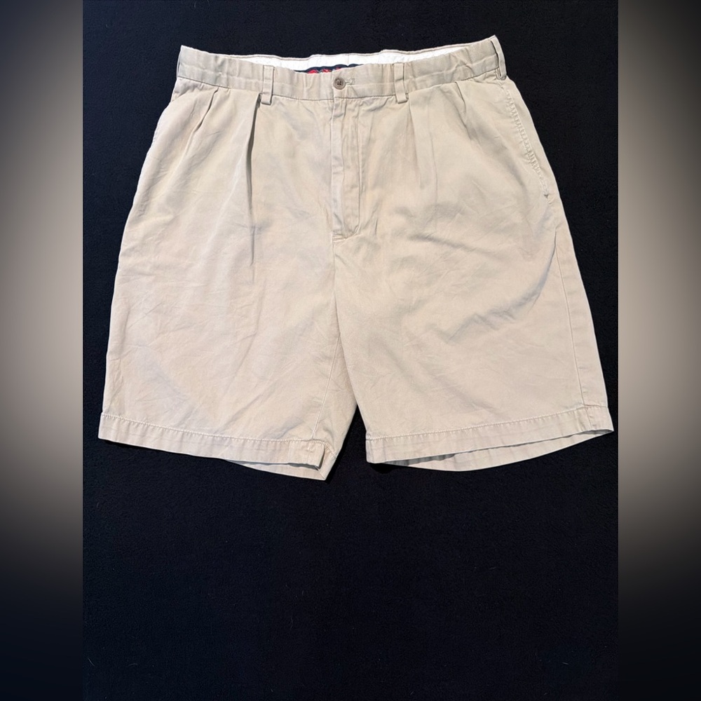 Polo Golf Ralph Lauren Mens Tan Fairway Shorts Cotton  Pleated Logo  Size 34